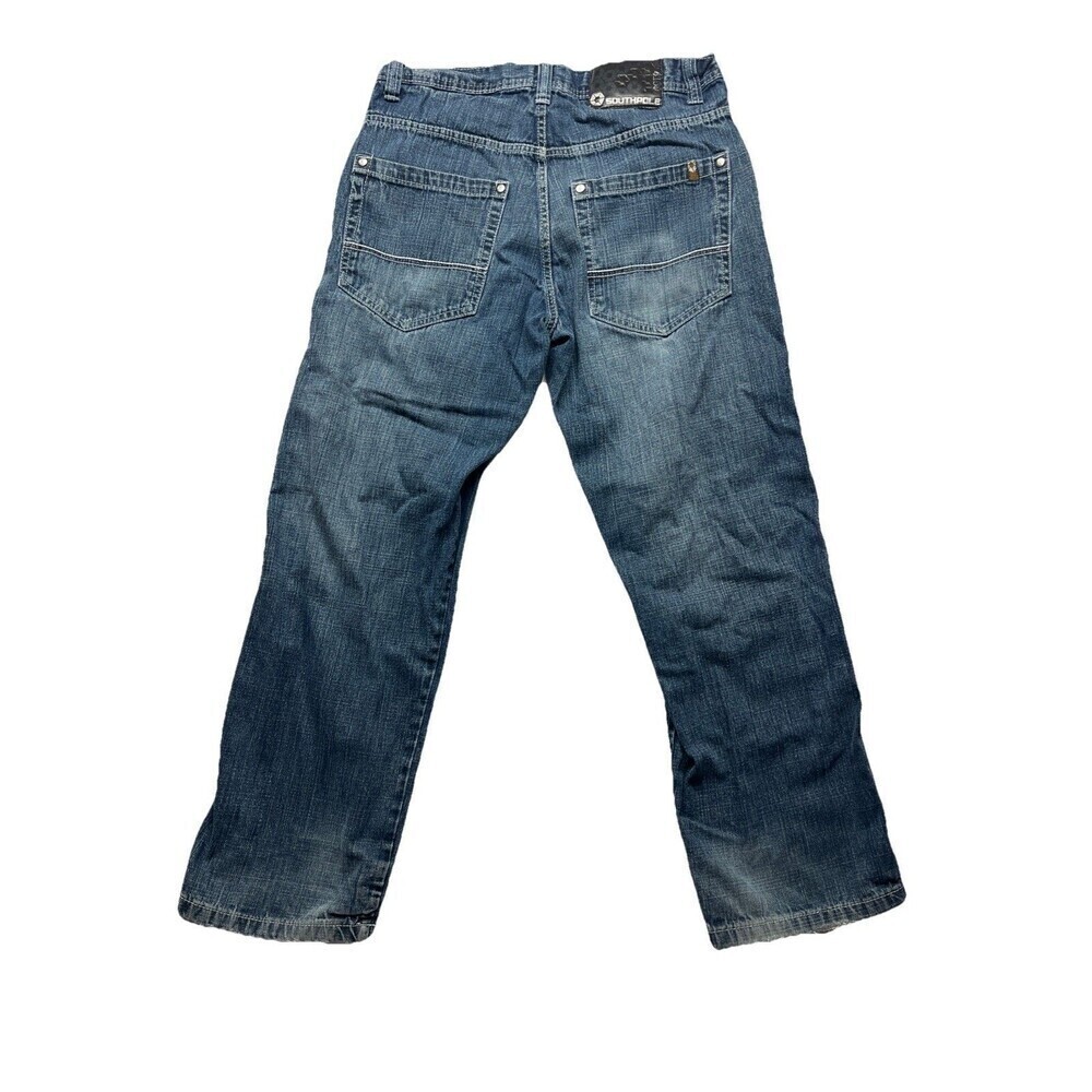 Southpole Jeans Vtg Mens Size 34x30 Faded Dark Wash Y2K Straight Leg Baggy